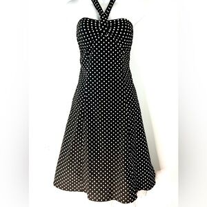 I.N San Francisco Dillards polka dot sun dress Ruffle Lace Hem Size 9 (Juniors)